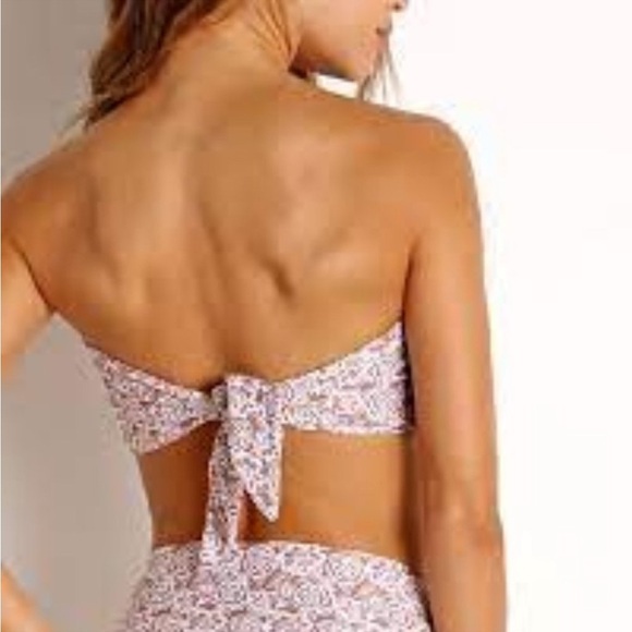 Acacia Baker Printed Bikini Top Extra Small Bandeau Tie Front Size Large NWT - Picture 14 of 15